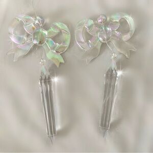 Vintage iridescent lucite coquette bow ornaments sun light catchers decor home